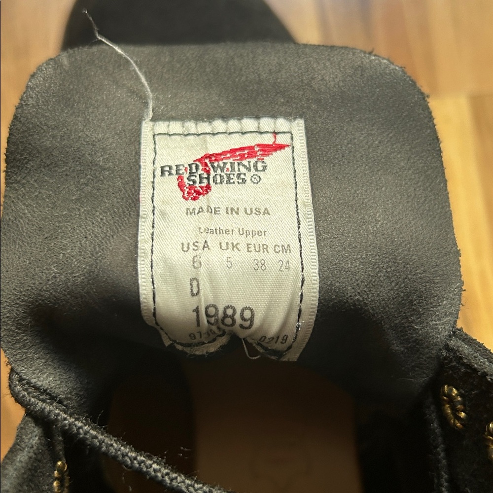 Red Wing 1989 Men's Black Rough Out Suede Boots Limited Edition United Arrows - Picture 5 of 8
